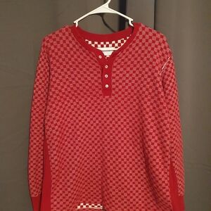 Red Checkered Women's Crew Neck Sweater